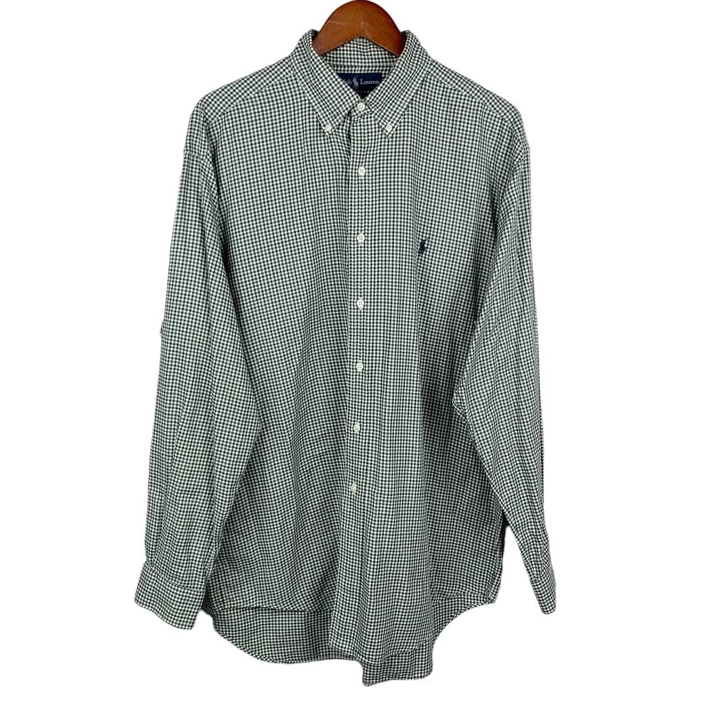Ralph Lauren Blake Shirt Button Down Green Check Long Sleeve Men’s L
